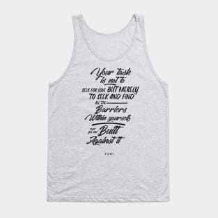 Rumi Quote on Love - Typography Tank Top